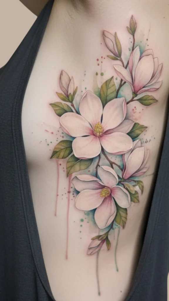 Magnolia Flow Tattoo