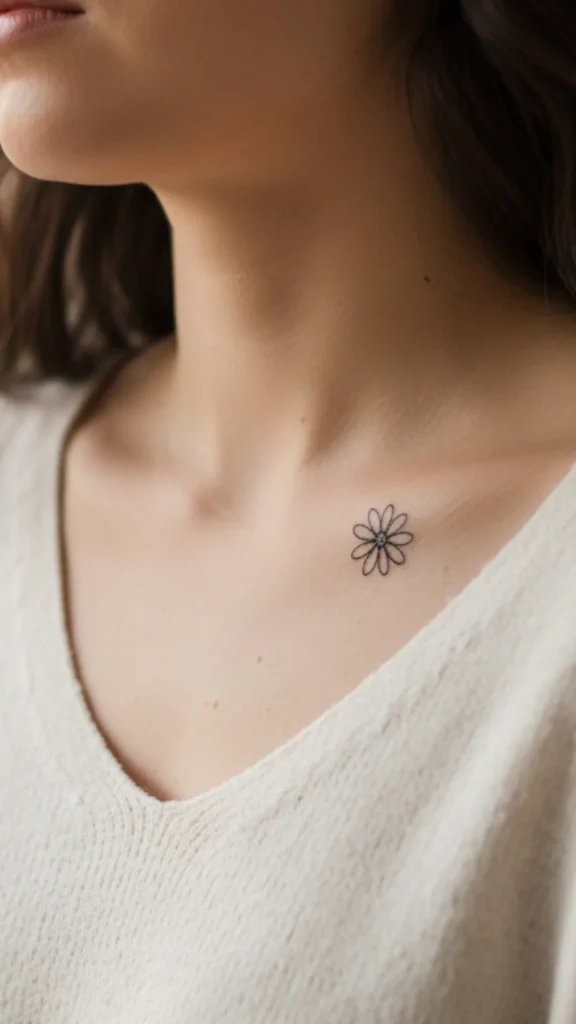 Minimal Daisy Petal Tattoo