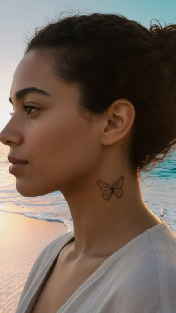 Minimalist Butterfly Outline Tattoo