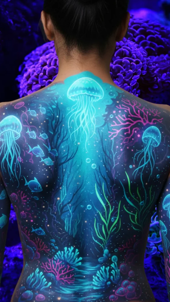 Oceanic Bioluminescence Tattoo