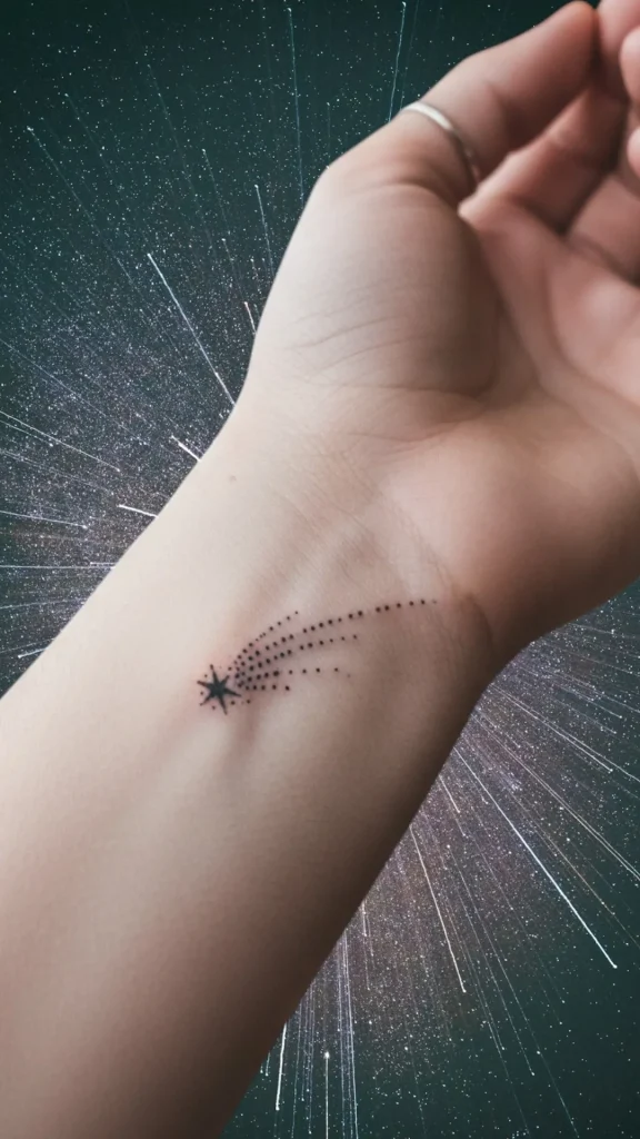 Shooting Star Dotwork Tattoo