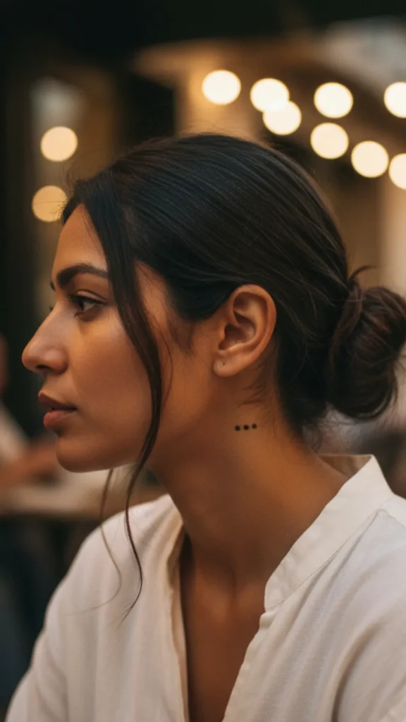 Single Dot or Ellipsis Near the Throat Tattoo