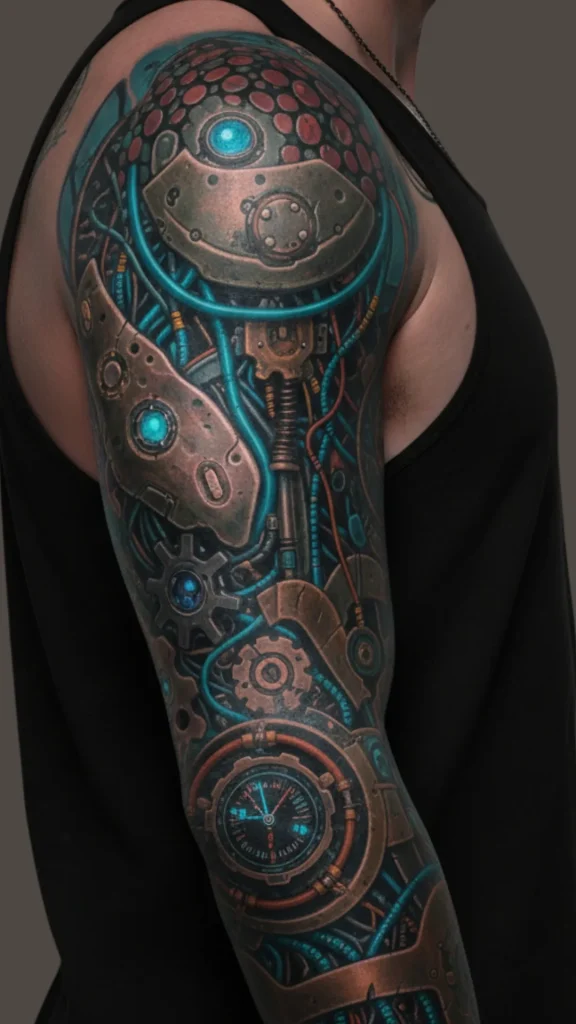 Steampunk Cyber Arm Tattoo
