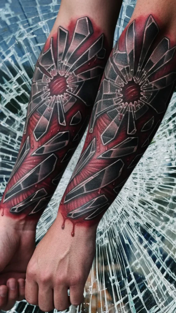 The Broken Glass Effect Tattoo
