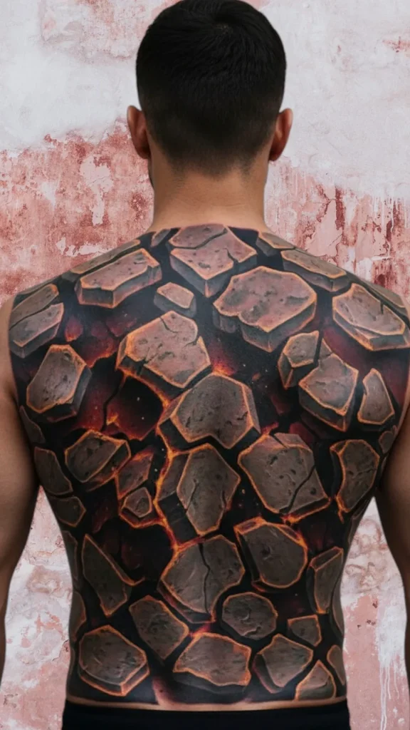 The Cracked Stone Skin Tattoo