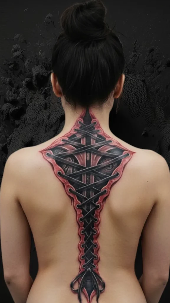 The Laced Up Illusion Tattoo