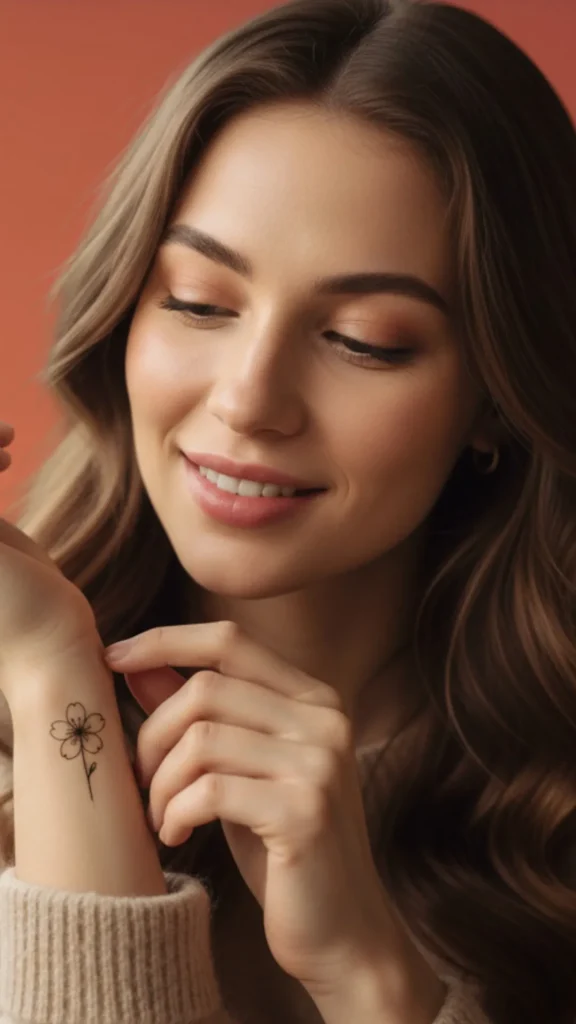 Tiny Blossom on Wrist Tattoo